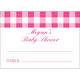 Pink Gingham Folded Place Cards Image 4 of 6